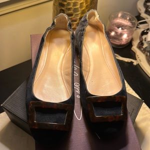 Sesto Meucci navy suede tortoise accent size 9